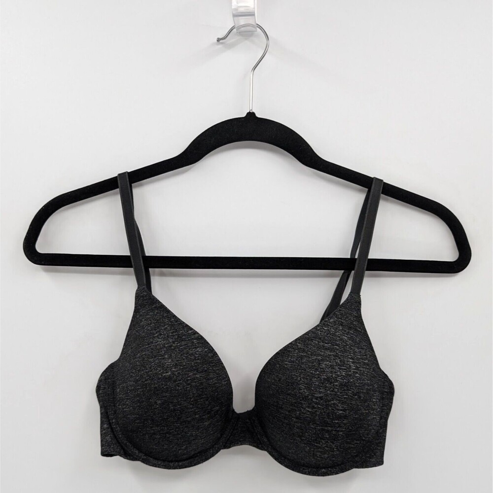 Victoria's Secret Bra Women's 34C Black Heather Uplift Semi Demi